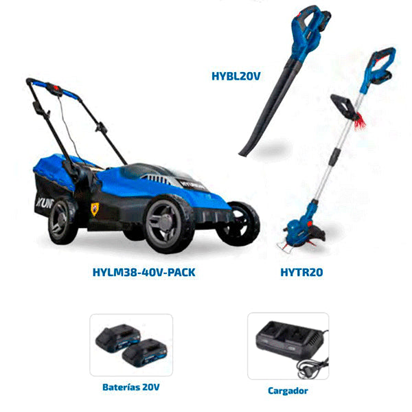 Pack Jardineria Batería 40 V HYLM38-40V-PACK