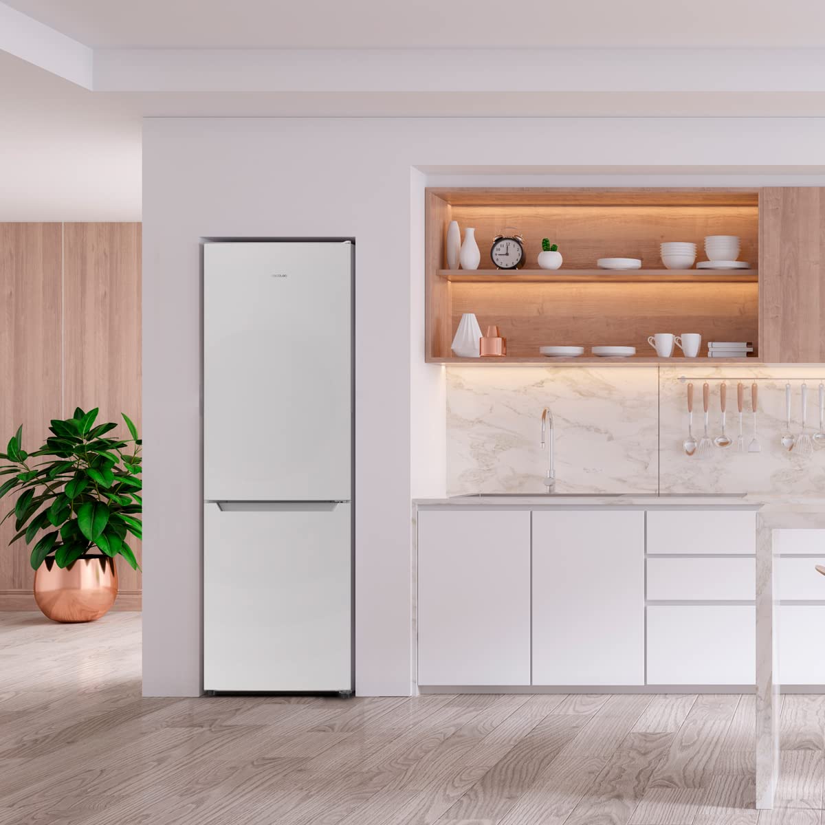 Cecotec Frigorífico Combi 250L No Frost, 181cm, 55cm Ancho, Bajo Consumo, Blanco