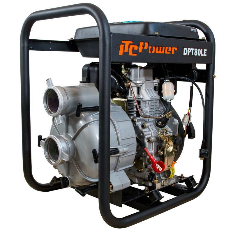 MOTOBOMBA ITCPOWER DPT80LE DIESEL AGUAS CARGADAS 67000 L/H