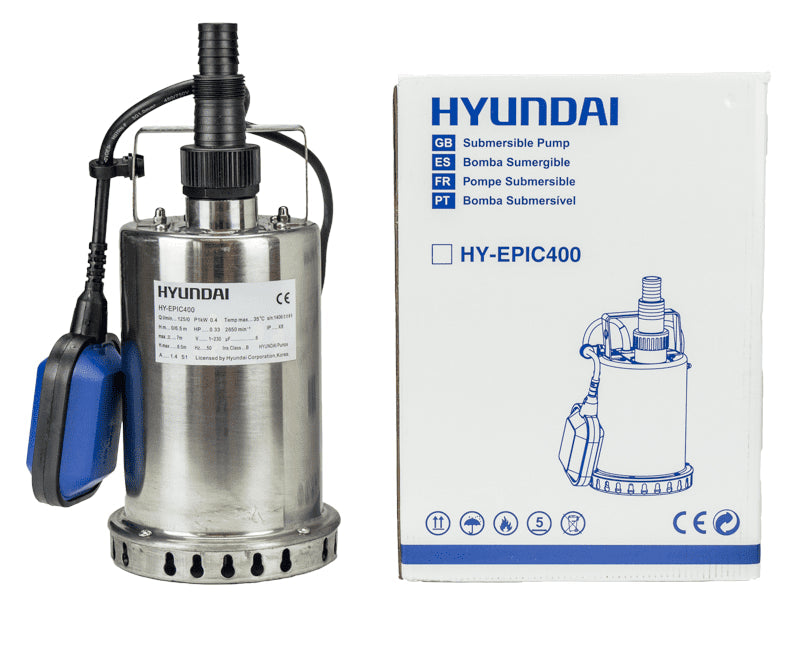 BOMBA SUMERGIBLE INOXIDABLE HYUNDAI HY-EPIC400 400W 8100 L/H